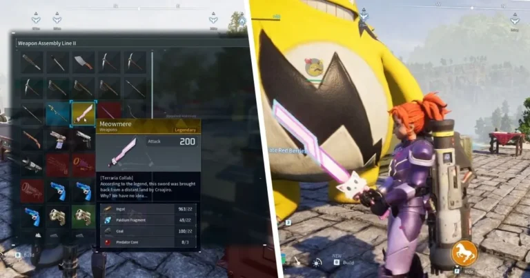 Palworld: How to Unlock and Craft the Meowmere Weapon