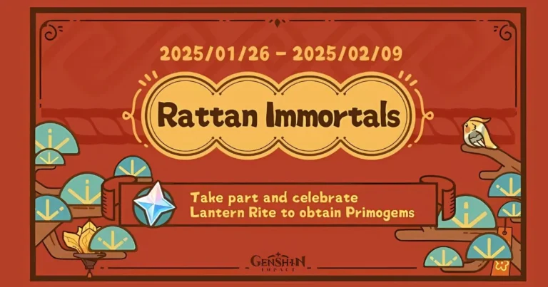 Rattan Immortals Web Event in Genshin Impact: How to Earn Primogems and Exclusive Rewards