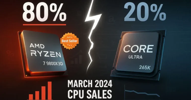 AMD Extends CPU Market Dominance, Capturing 80% of Amazon US Sales as Intel Stumbles