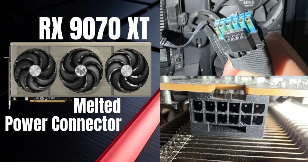 Another High-End AMD RX 9070 XT GPU Suffers Melted Power Connector, Marking Third Known Case
