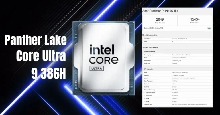 Intel's Next-Gen Panther Lake CPU for Gaming Laptops Leaks Online