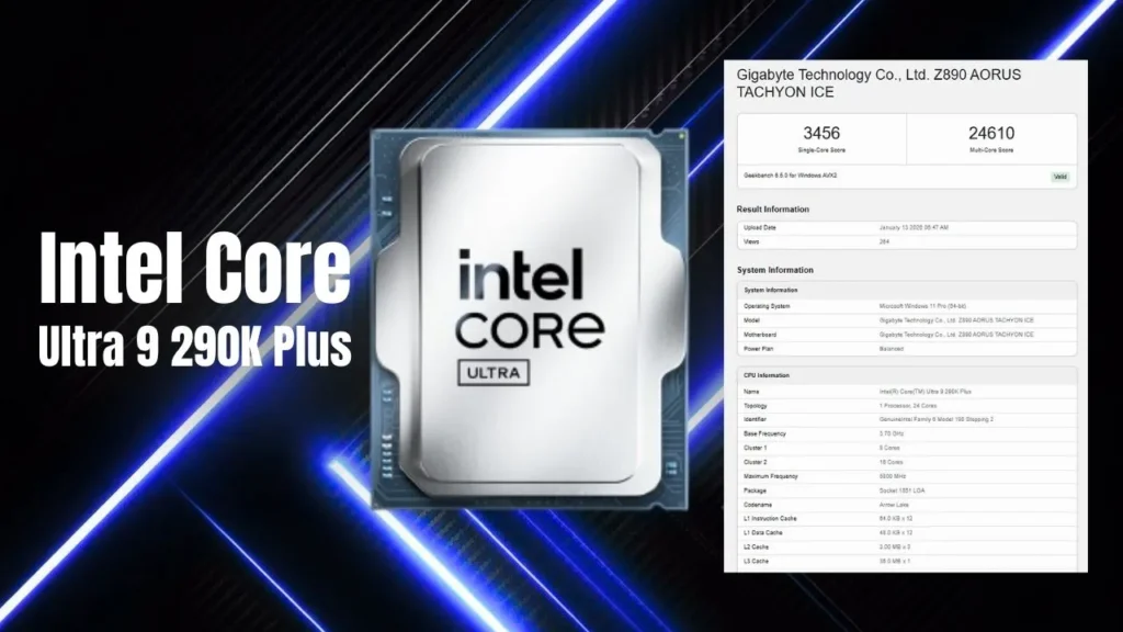 Intel Core Ultra 9 290K Plus Leaks in Benchmark, Showing Small Performance Uplift