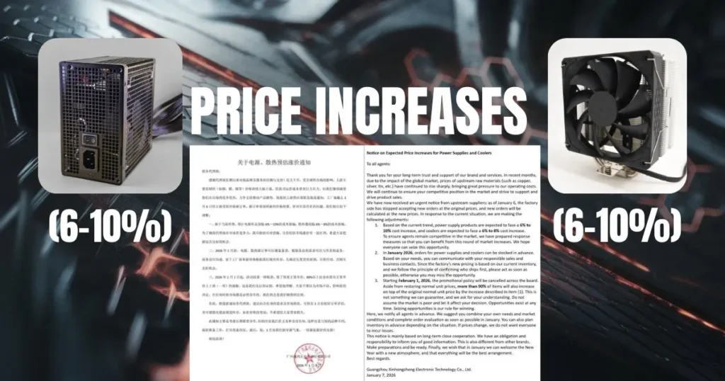 Warning for PC Builders - Power Supplies (PSUs) and CPU Coolers Could Get More Expensive