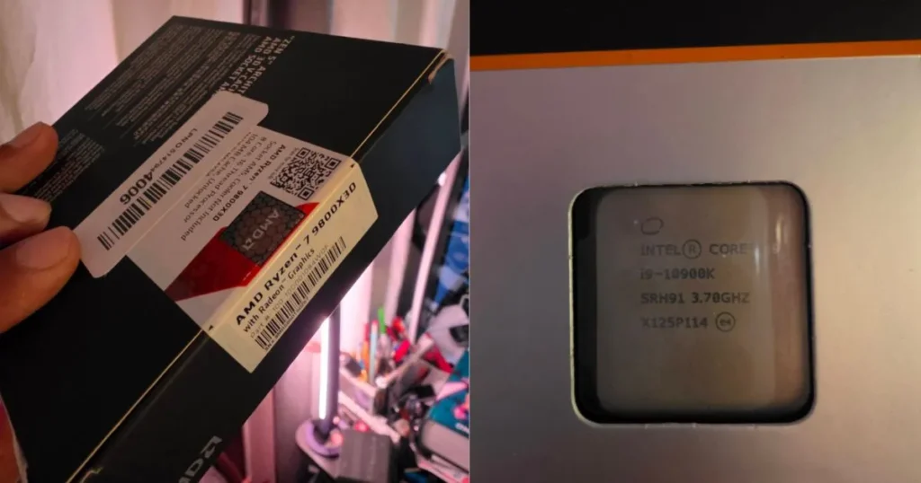 Amazon Buyer Receives Intel Core i9-10900K in Sealed Ryzen 7 9800X3D Box